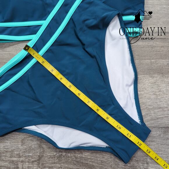 Blooming Jelly High Waist Crop Bikini Swimsuit Size M - Picture 5 of 6